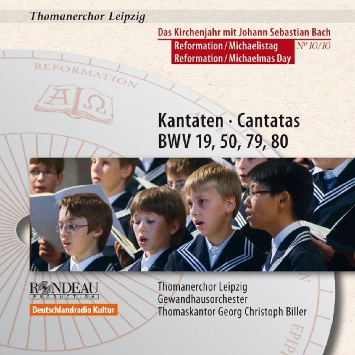 Album cover of Johann Sebastian Bach: Cantatas / Kantaten BWV 19, BWV 50, BWV 79, BWV 80 (Das Kirchenjahr mit Bach / The Liturgical Year with Bach: Reformation/Michaelmas Vol. 10)