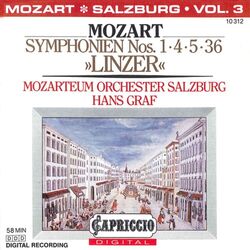 Cover of Mozart: Symphonien Nos. 1, 4, 5, 36, "Linzer"