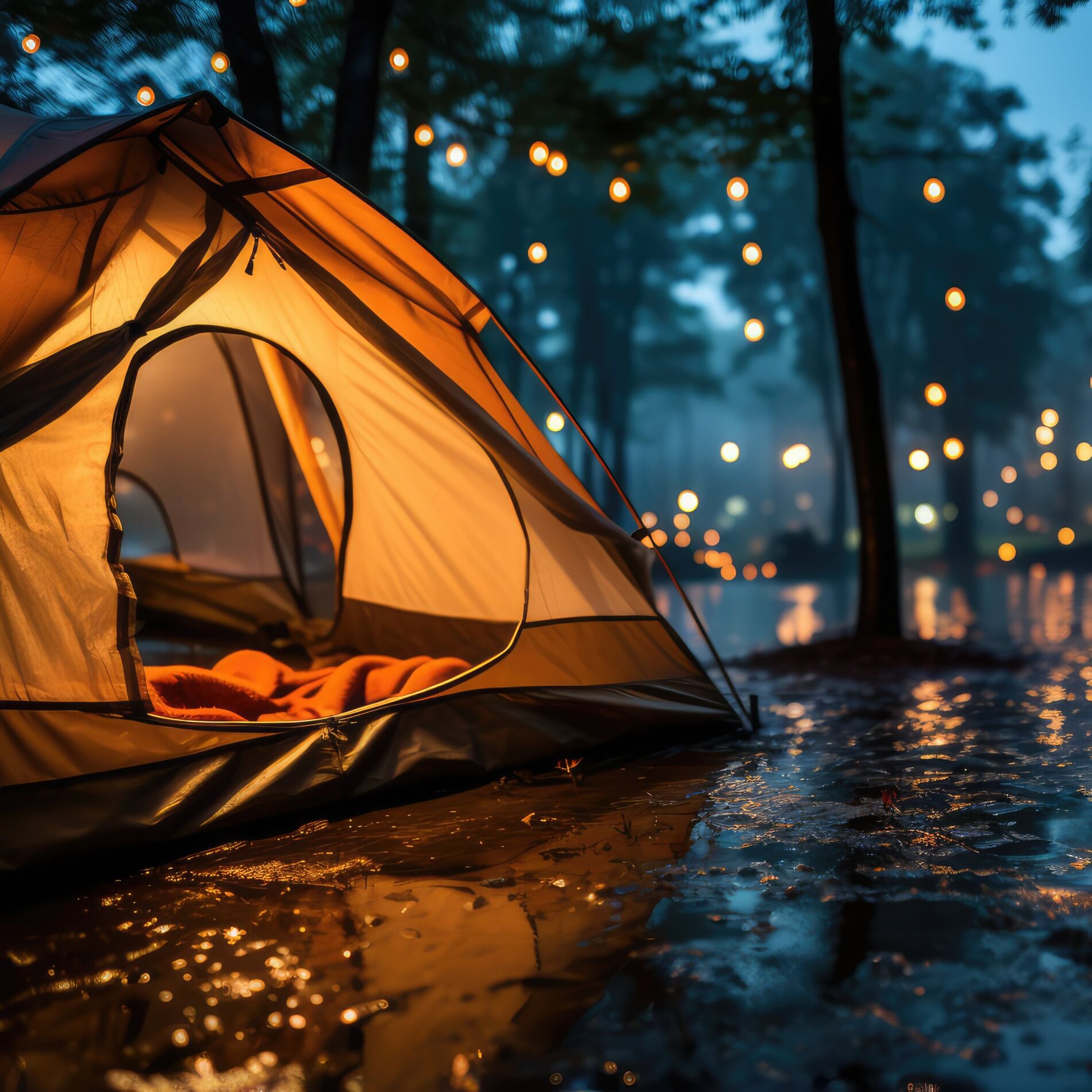 Album cover of Rain on a Tent Relaxing Ambient Sound