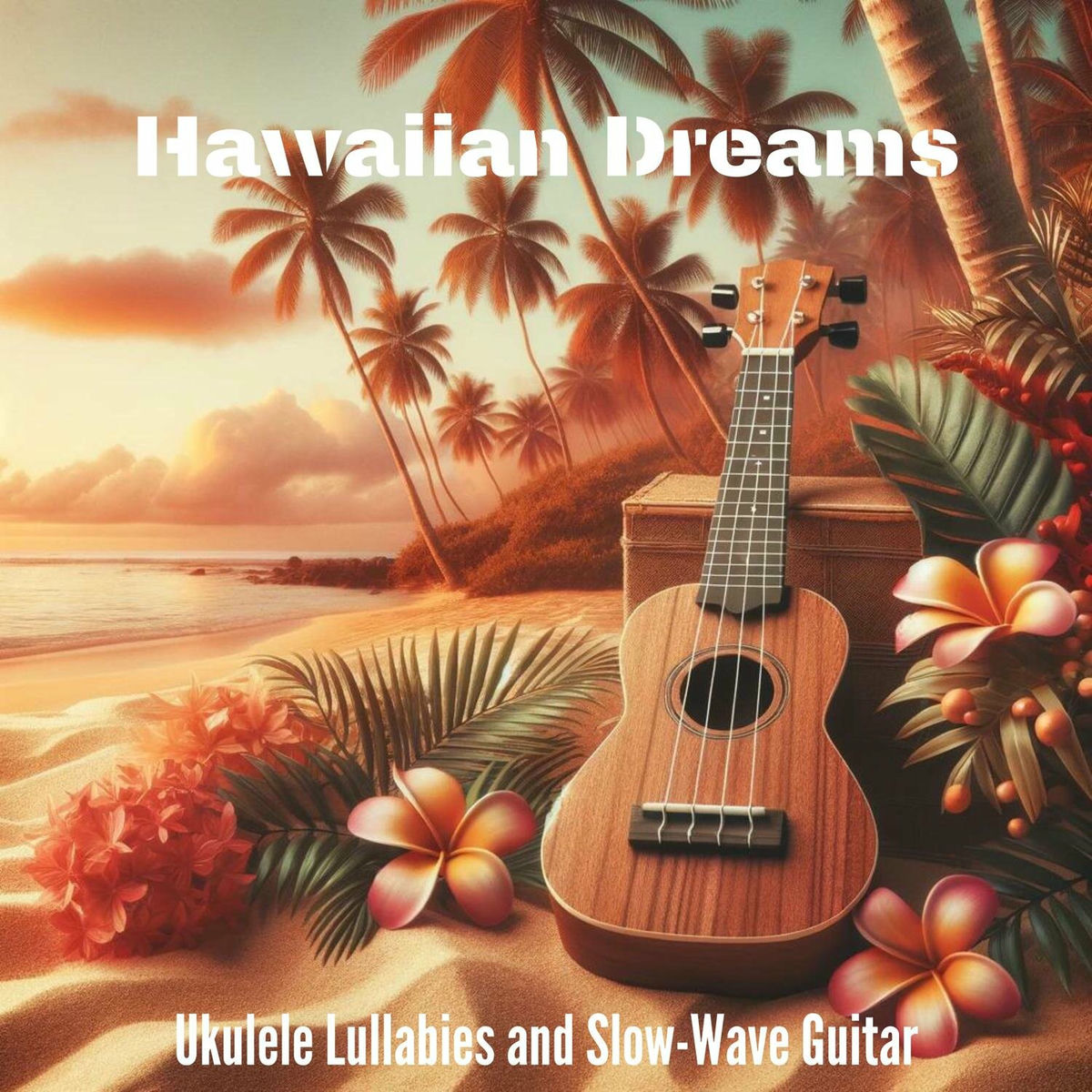 Album cover of Hawaiian Dreams: A Tranquil Collection of Ukulele Lullabies and Slow-Wave Guitar to Soothe Your Soul and Guide You into Serene Sle
