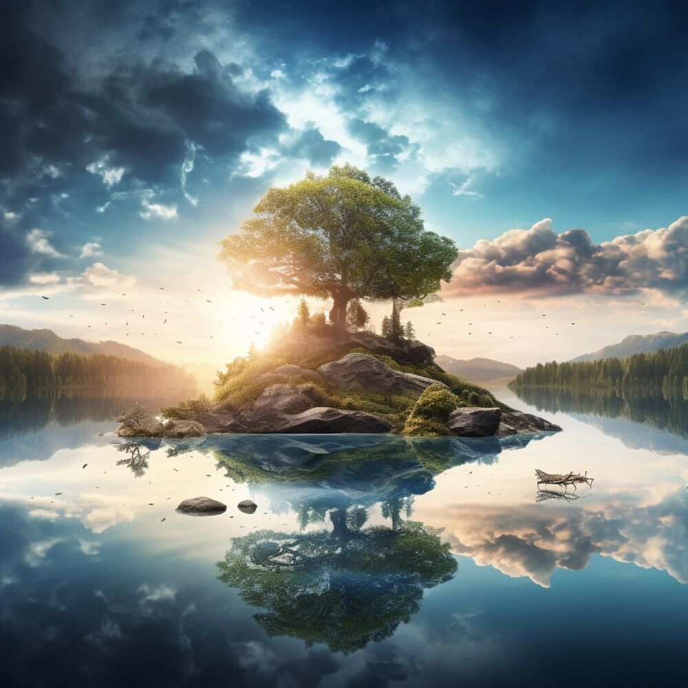 Picture of Relaxing River's Reflection: River's Flowing Zen Melody