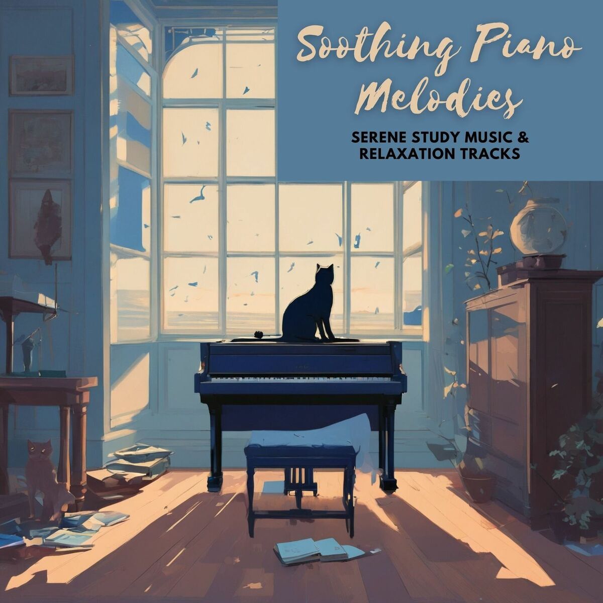 Album cover of Soothing Piano Melodies: Serene Study Music & Relaxation Tracks
