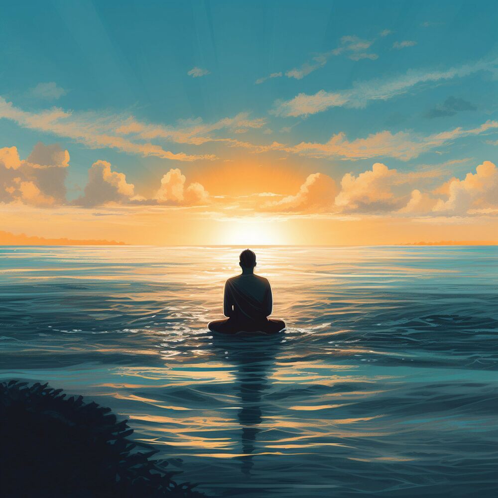 Picture of Serene Tides: Meditation in the Ocean Rhapsody