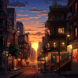 Cover of Sunset on a City Street