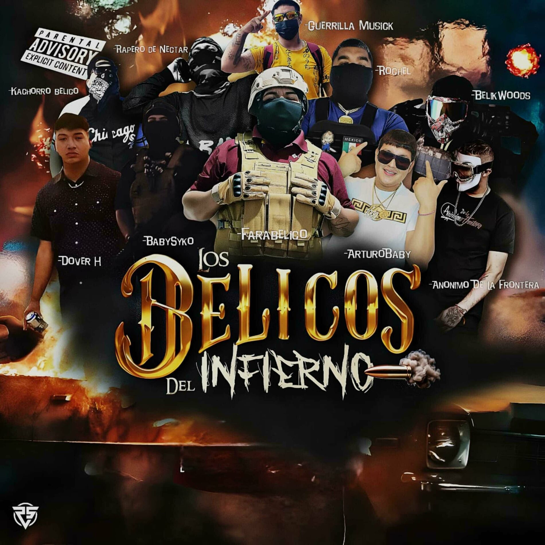 Album cover of Los Belicos Del Infierno (feat. Baby Syko, el rapero de nectar oficial, Arturobaby, La Guerrilla Musick, Kachorro Belico, Anonimo 