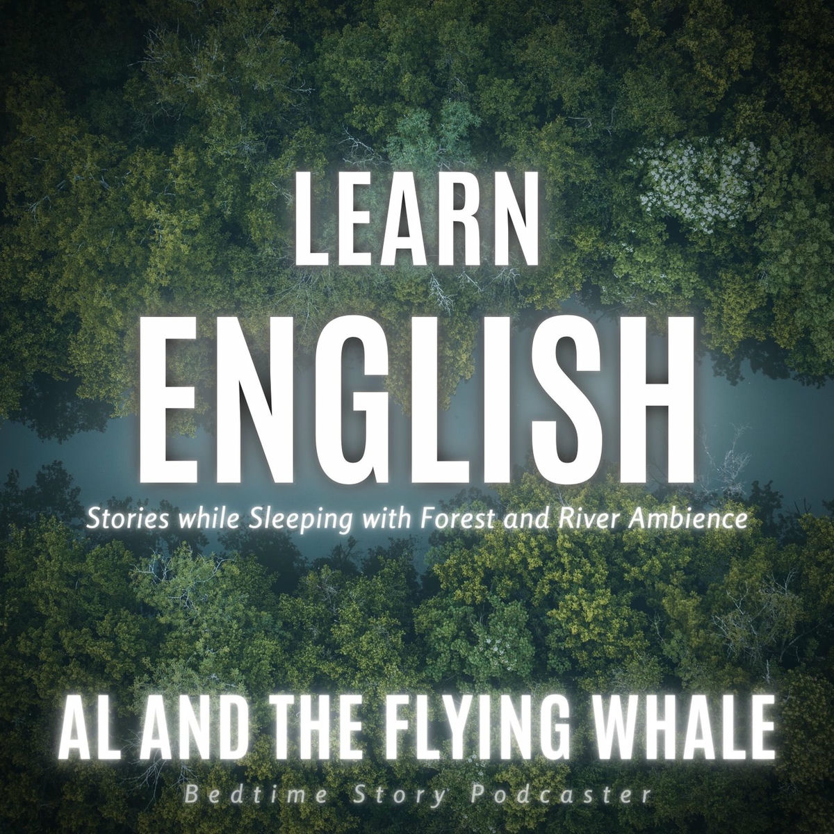 Album cover of Learn English Stories While Sleeping with Forest and River Ambience: Al and the Flying Whale