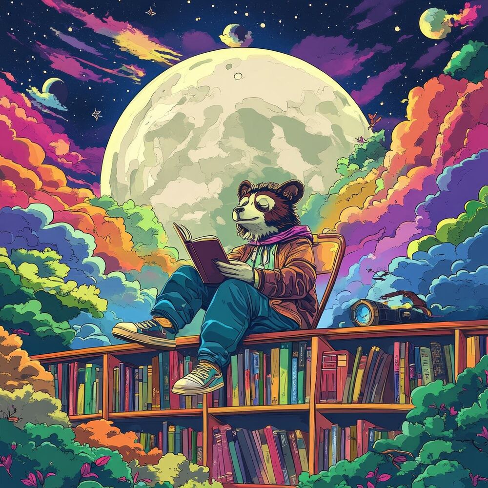 Picture of The Spaceship Journeys Through Space Listening to Jazz Hip Hop