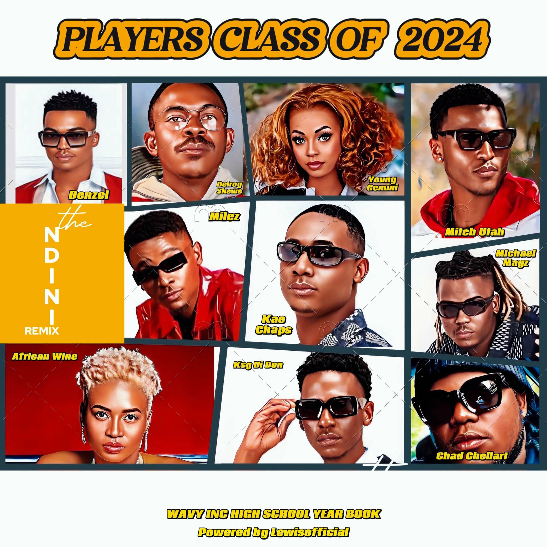 Album cover of Ndini (feat. Kae Chaps, Delroy Shewe, Young Gemini, KSG Di Don, Michael Magz, Chad Chellart, Denzel, African Wine & Mitch Uta) [Re