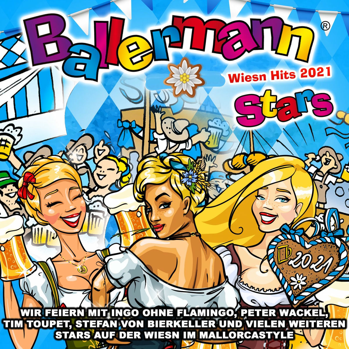 Album cover of Ballermann Stars Wiesn Hits 2021 (Wir feiern mit Ingo ohne Flamingo, Peter Wackel, Tim Toupet, Stefan von Bierkeller und vielen weite