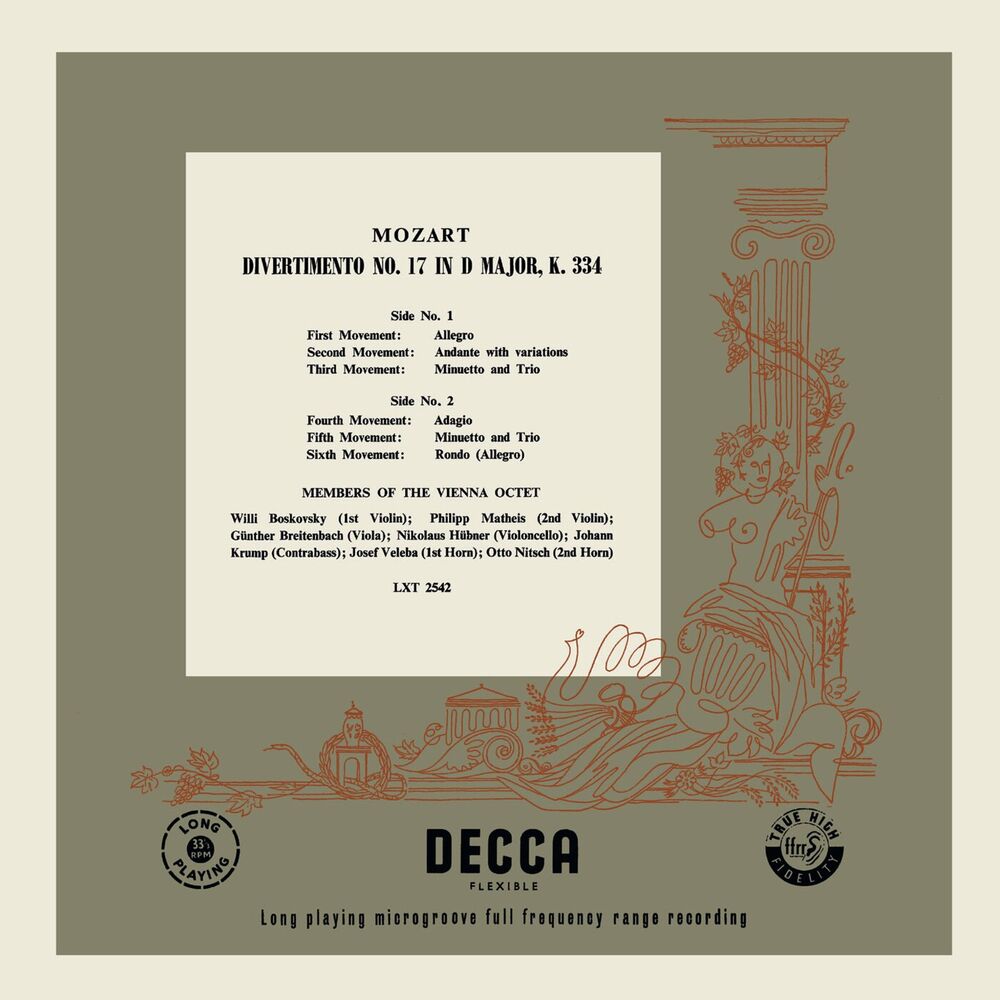 Picture of Mozart: Divertimento in D Major, K. 334; Divertimento in F Major, K. 247 (Vienna Octet — Complete Decca Recordings Vol. 3)