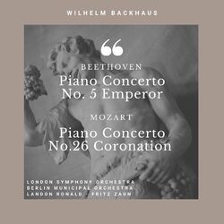 Cover of Piano Concertos Nos. 5 Emperor & 26 Coronation of Beethoven & Mozart