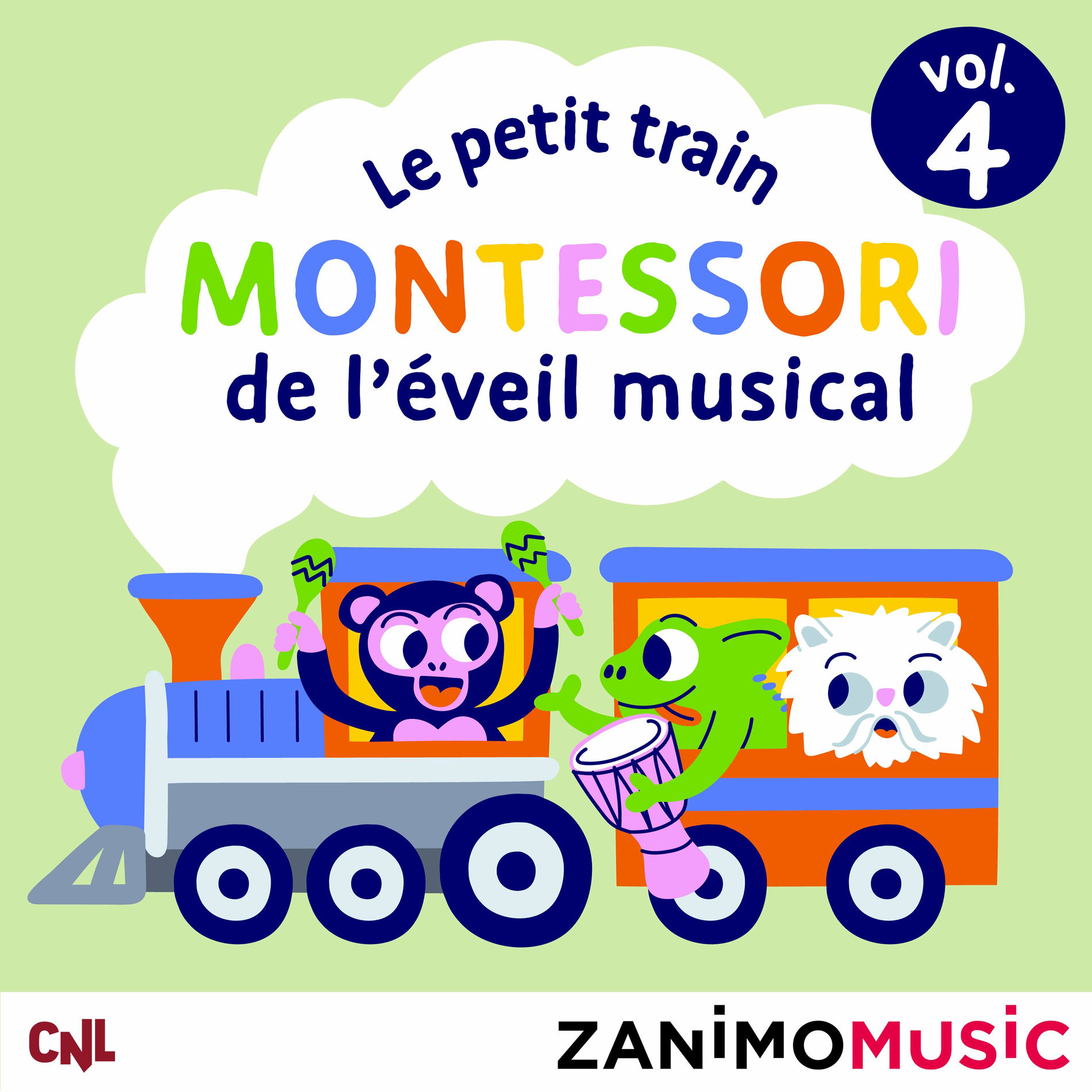 Album cover of Le petit train Montessori de l'éveil musical - 4 (Les histoires des Zanimomusic)