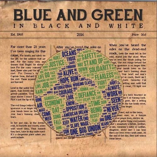 Blue and Green in Black and White sleeve