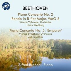 Cover of Beethoven: Piano Concertos Nos. 2 & 5 "Emperor" & Rondo, WoO 6 (1995 Remastered Version)