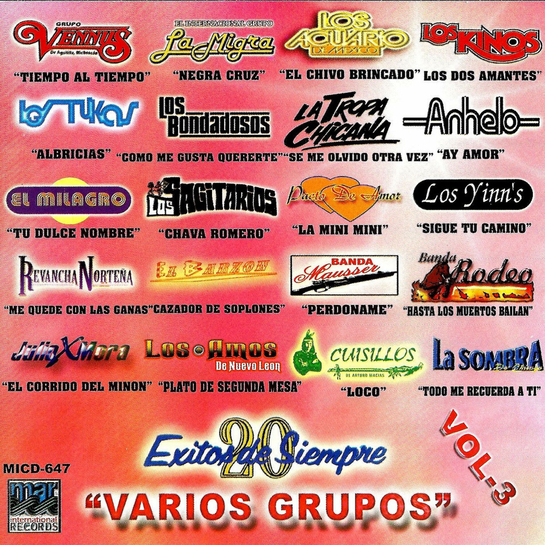 Album cover of 20 Exitos De Siempre Vol. 3