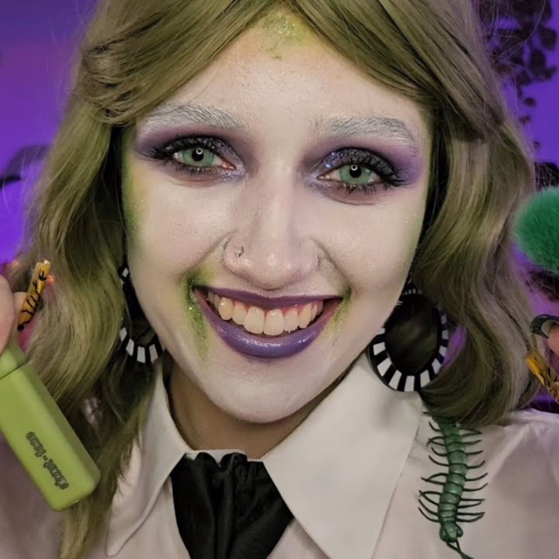 Album cover of ASMR Doing Your Beetlejuice Halloween Makeup (whispered, personal attention, makeup roleplay)