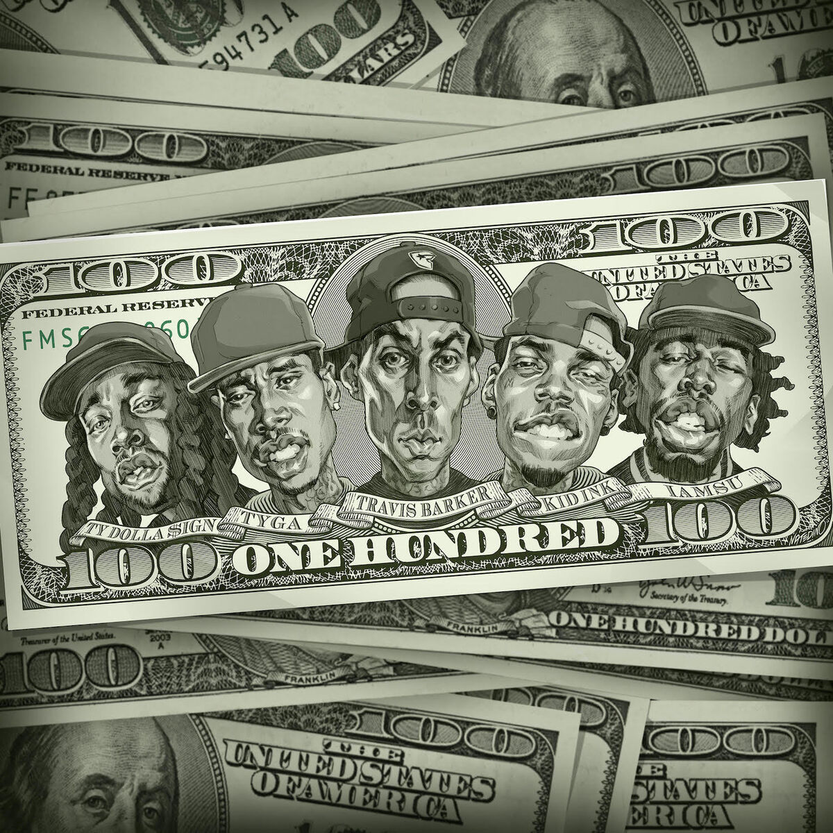 Album cover of 100 (feat. Kid Ink, Ty Dolla $ign, Iamsu!, & Tyga)