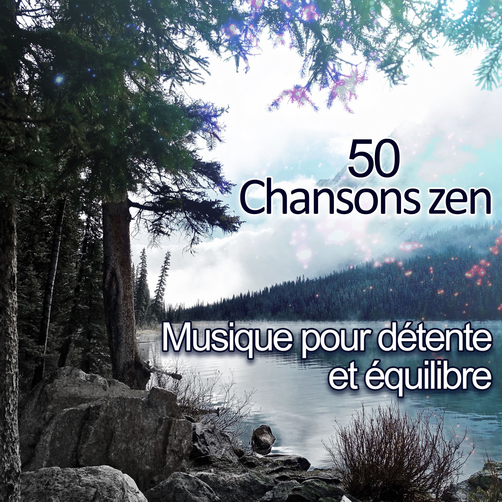 Album cover of 50 Chansons zen: Musique pour détente et équilibre - Yoga musiuqe et l'ambiance pour la méditation, Anti stress et relaxation