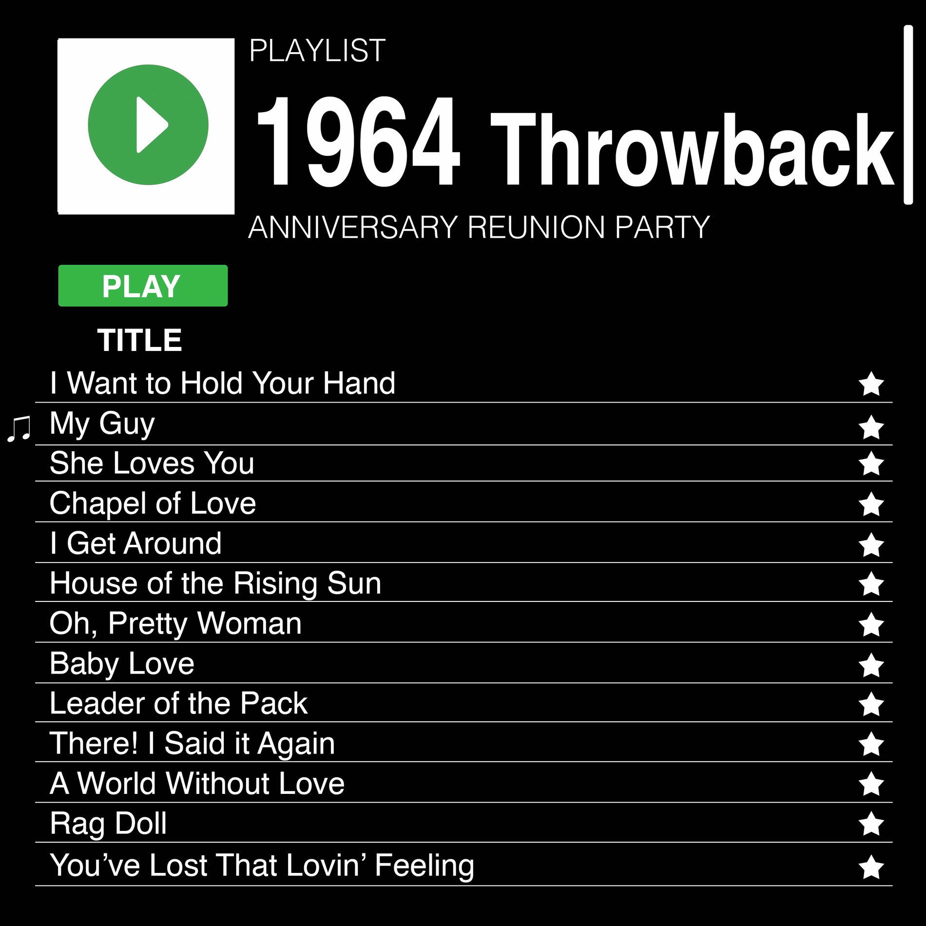 Various Artists - 1964 Throwback Anniversary Reunion Party: lyrics 