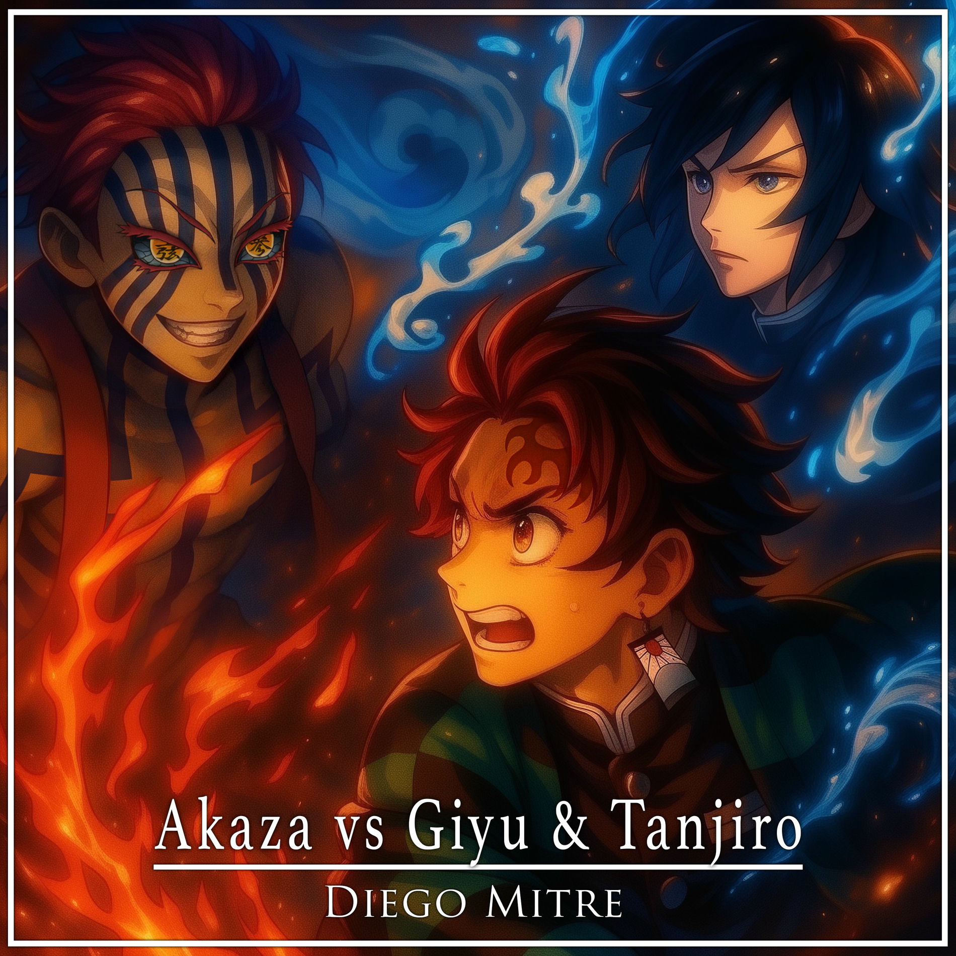 Album cover of Akaza vs Giyu & Tanjiro (from 