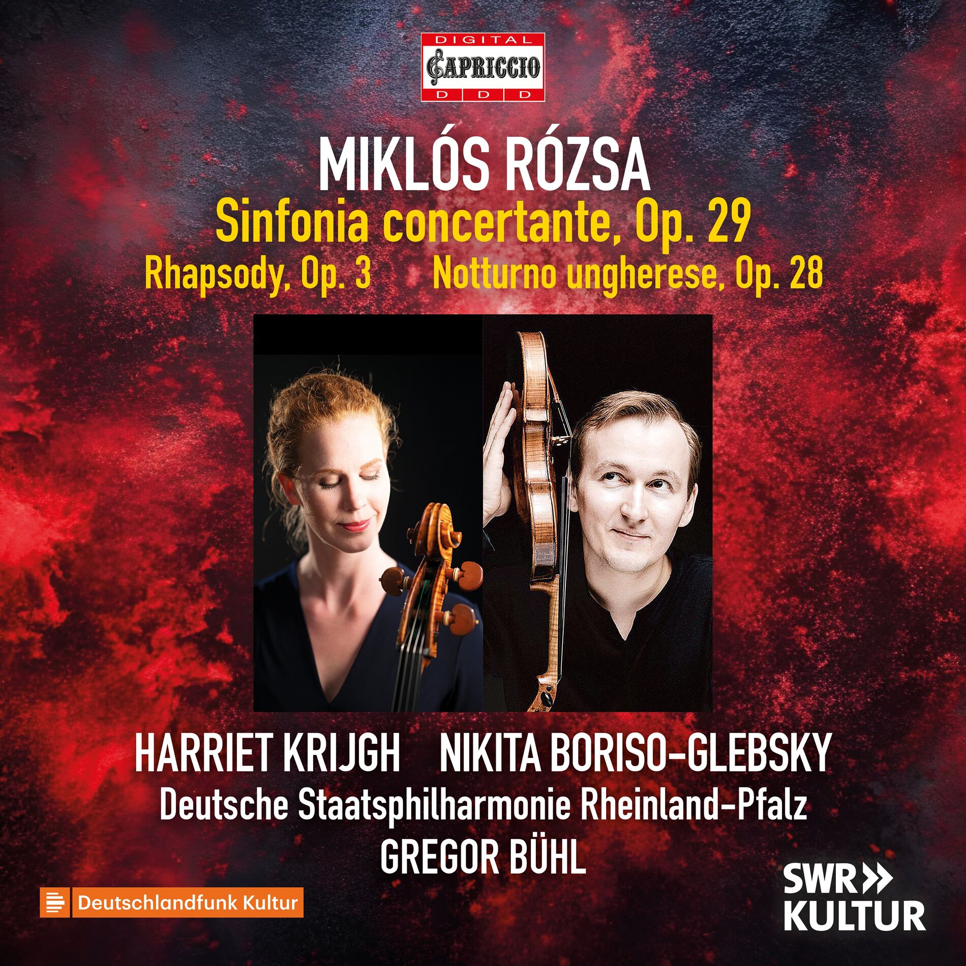 Album cover of Rózsa: Sinfonia concertante, Op. 29, Cello Rhapsody, Op. 3 & Notturno ungherese, Op. 28