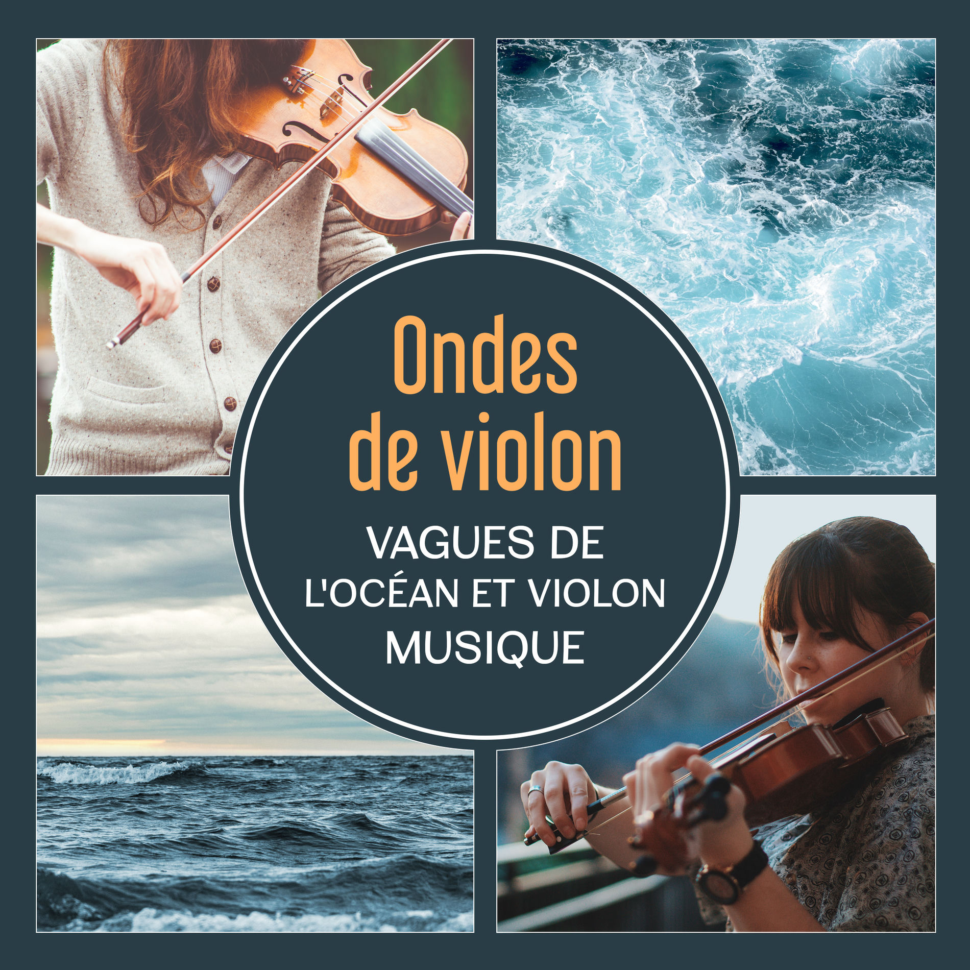 Album cover of Ondes de violon - Vagues de l'océan et violon musique, Sommeil, Détente, Méditation près de la plage