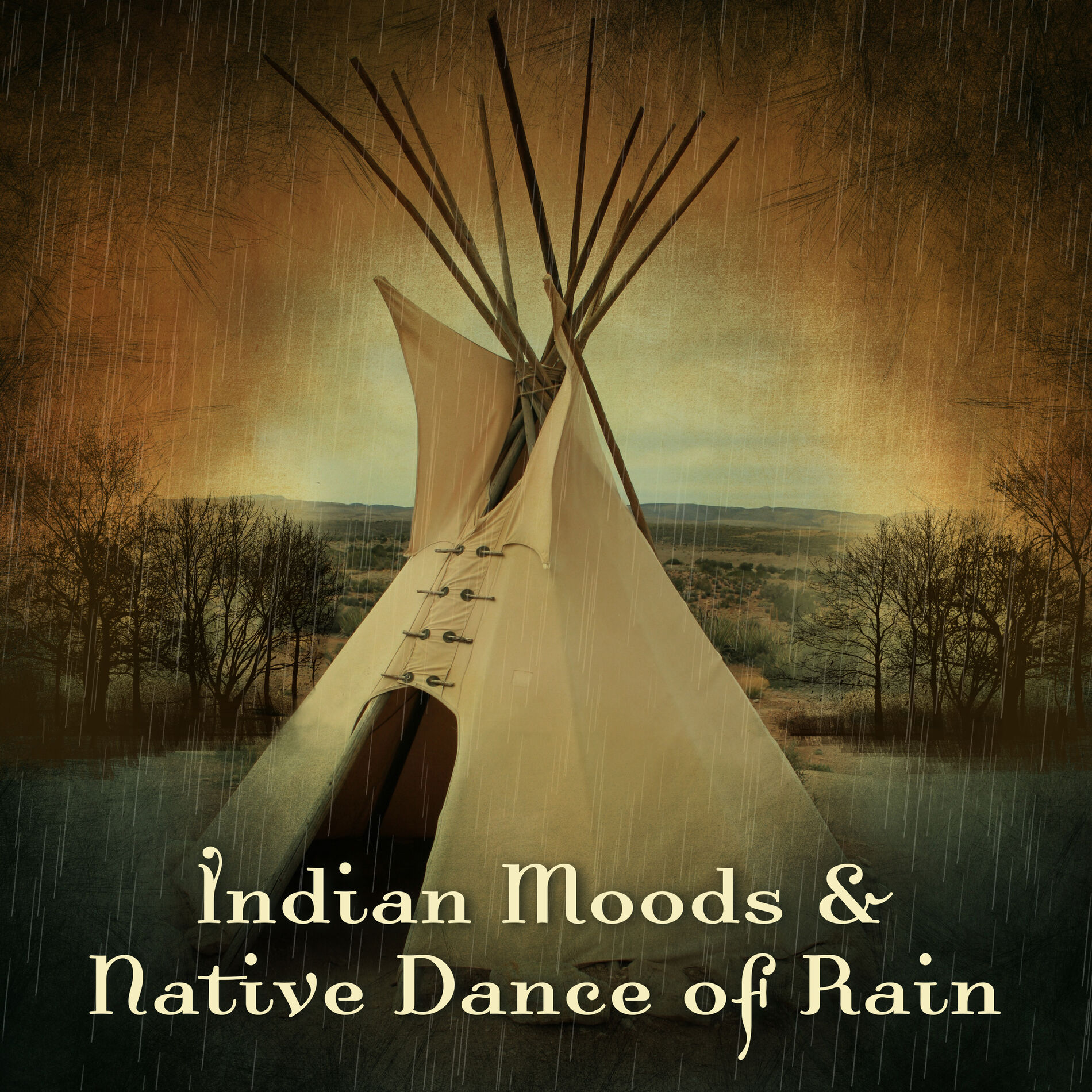 Album cover of Indian Moods & Native Dance of Rain – Spiritual Flute Sounds, Drumms in the Forest, Connection with True Nature