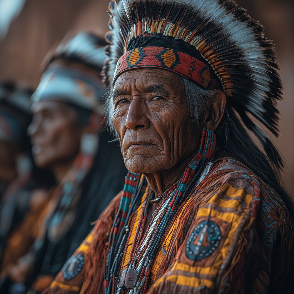 Picture of Navajo Warrior Tribal War Chants