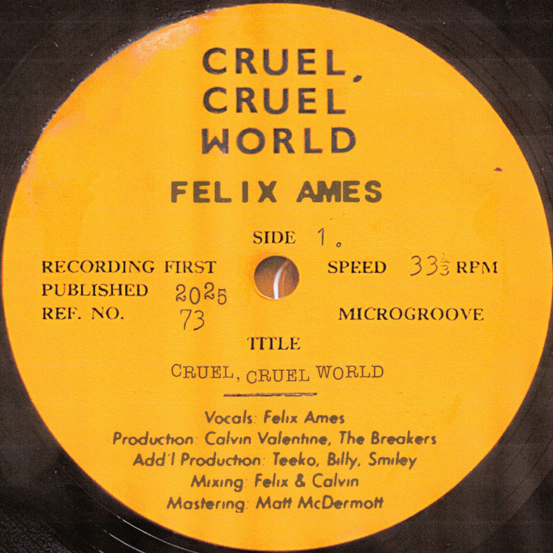 Album cover of Cruel, Cruel World