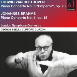 Cover of Beethoven: Piano Concerto No. 5 in E-Flat Major, Op. 73 "Emperor" - Brahms: Piano Concerto No. 1 in D Minor, Op. 15 (Remastered 2023)