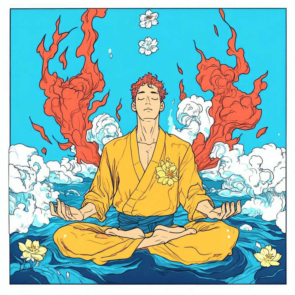 Picture of Atemgedicht auf dem Klanggedicht des traditionellen japanischen Zen-Steins