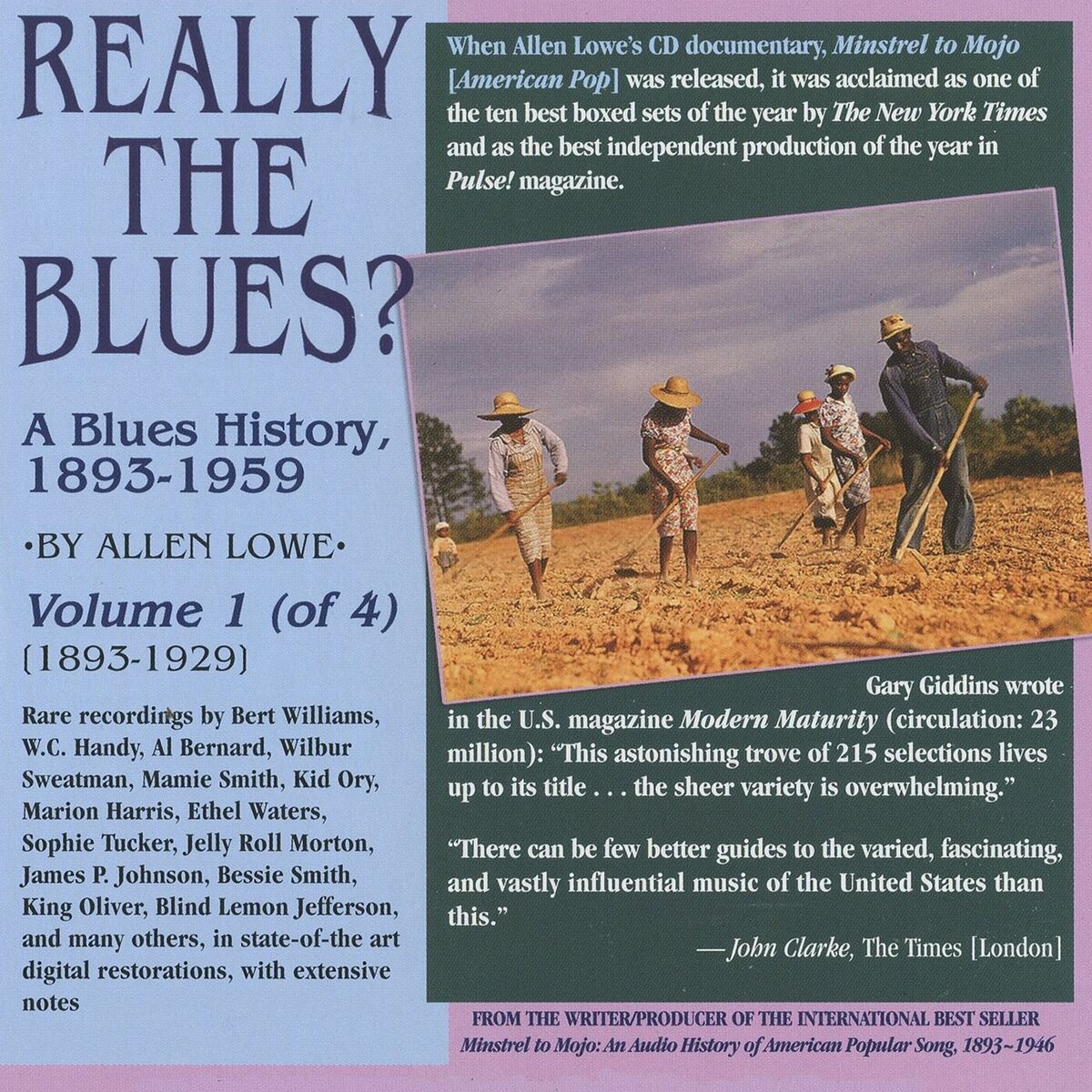 Album cover of Really the Blues?: A Blues History (1893-1959), Vol. 1 (1893-1929)