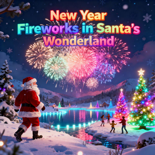 New Year Fireworks in Santa’s Wonderland