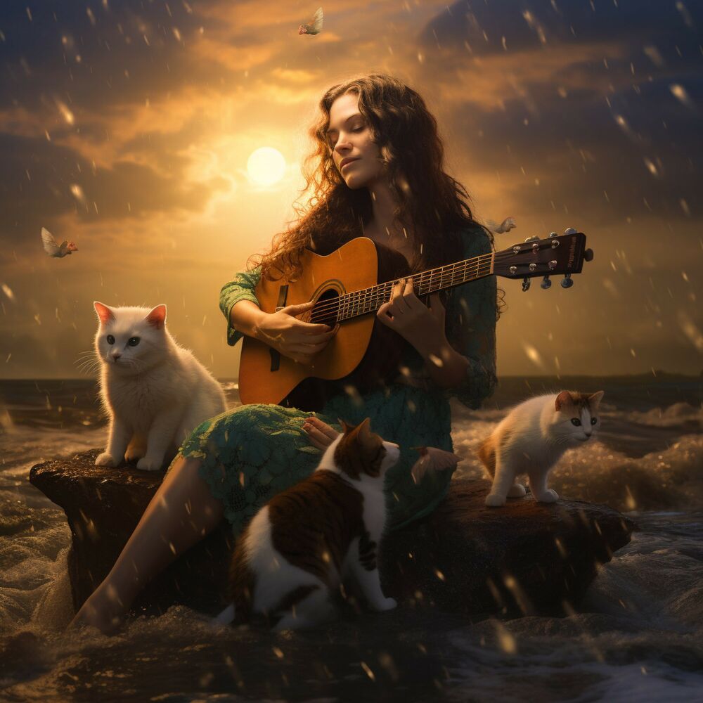 Picture of Music in the Rain: Harmonious Pet Companions