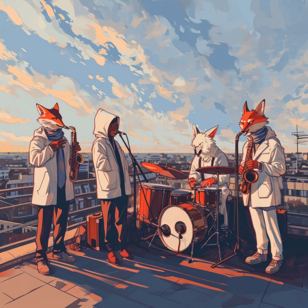 Picture of Lofi Jazzens Svævende Stemning over Byen