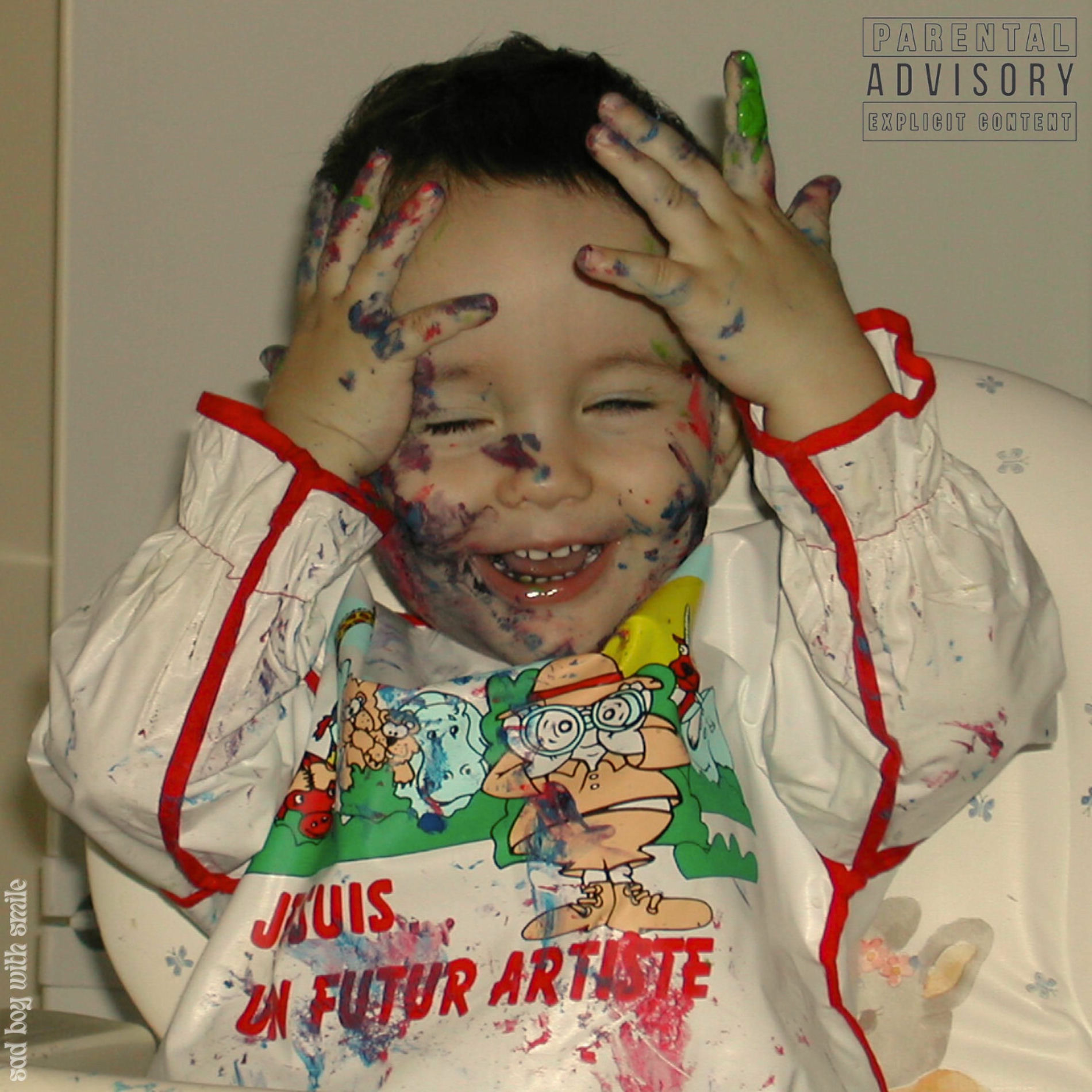 Album cover of sad boy with smile