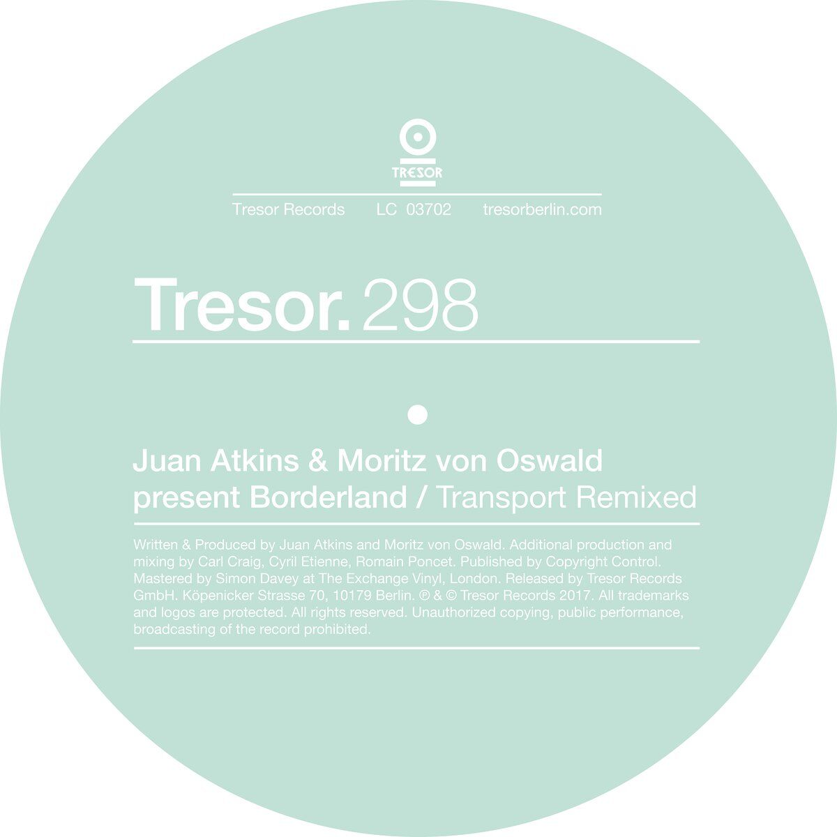 Album cover of Juan Atkins & Moritz von Oswald Present Borderland: Transport (Remixed)