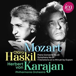 Cover of Mozart: Piano Concerto No. 20, Symphony No. 39 & 9 Variations on a Minuet by Duport