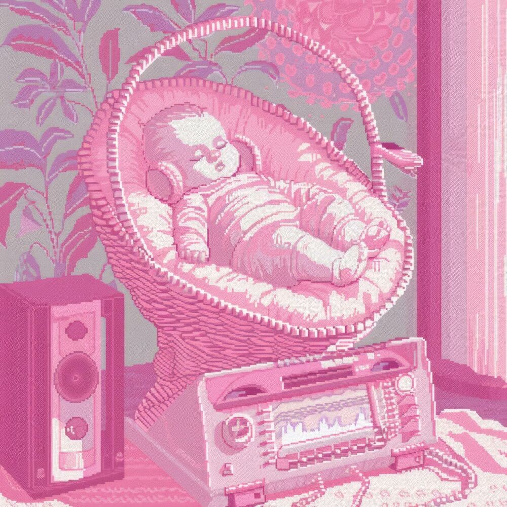 Picture of Whimsical Winks: Pink Enchantment for Your Baby's Swinging Nest