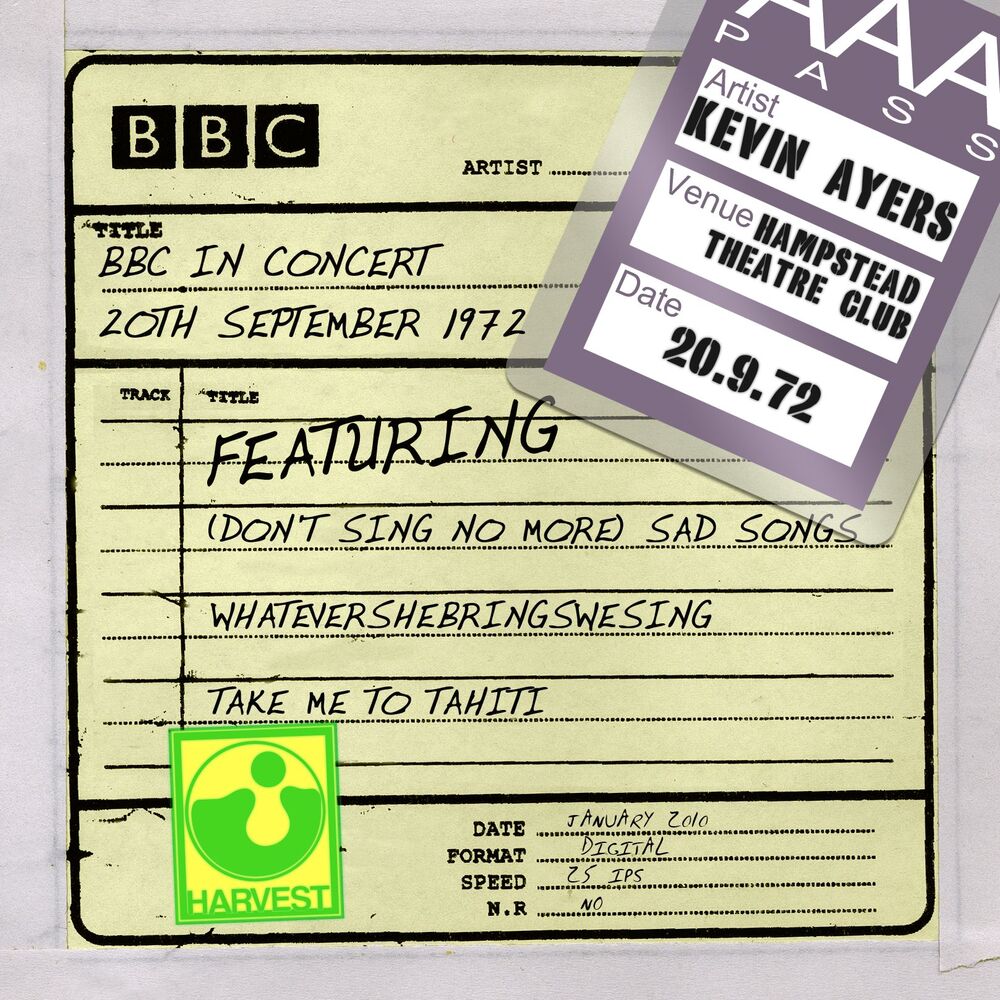 Picture of BBC In Concert (Hampstead Theatre Club, 20th September 1972)