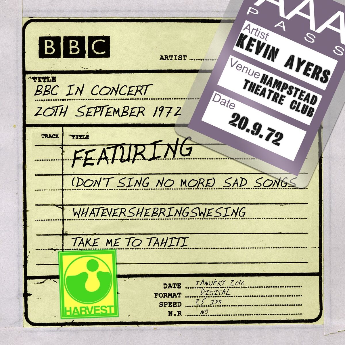 Album cover of BBC In Concert (Hampstead Theatre Club, 20th September 1972)