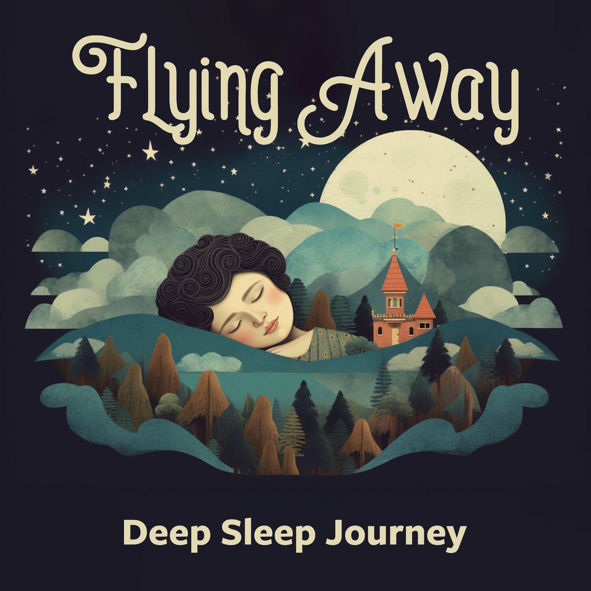 Album cover of Flying Away: Relaxing Music for Deep Sleep Journey, Tranquil Music with Sound of Forest