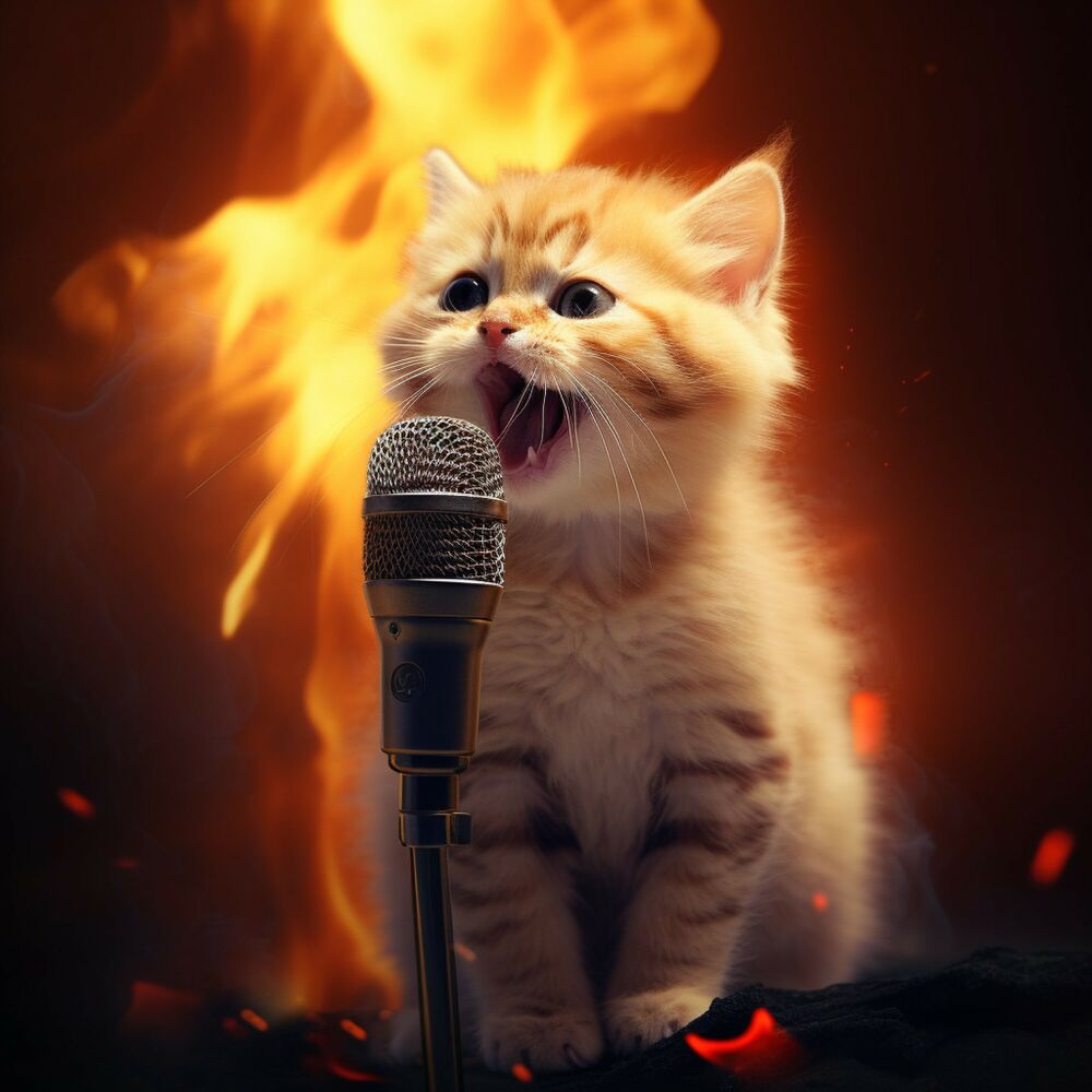 Picture of Fire Feline: Serene Cats Melody