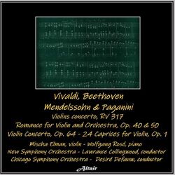 Cover of Vivaldi, Beethoven, Mendelssohn & Paganini: Violins Concerto, Rv 317 - Romance for Violin and Orchestra, OP. 40 & 50 - Violin Conc