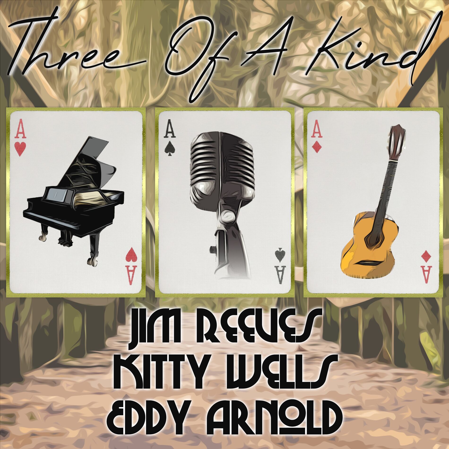 Album cover of Three of a Kind: Jim Reeves, Kitty Wells, Eddy Arnold
