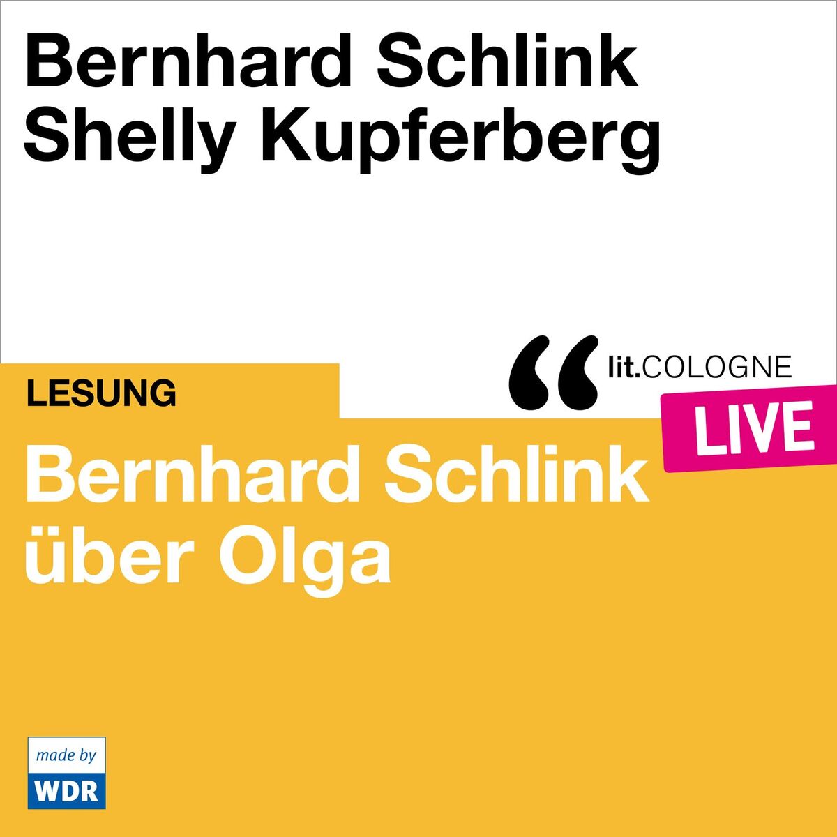 Album cover of Bernhard Schlink über Olga - lit.COLOGNE live