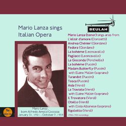 Cover of Mario Lanza Sings Italian Opera