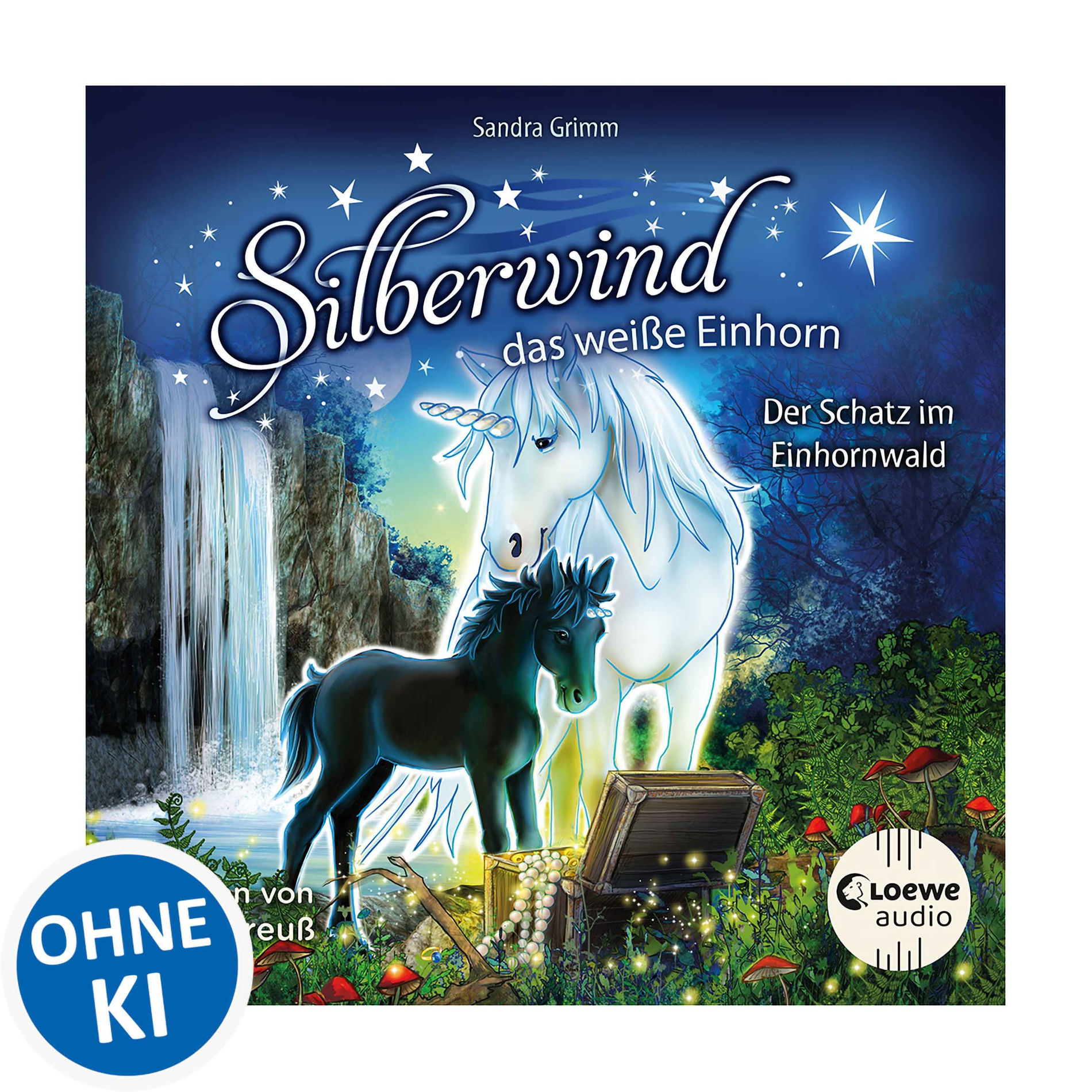 Album cover of Silberwind, das weiße Einhorn (Band 8) - Der Schatz im Einhornwald (Begleite das Einhorn Silberwind auf seinen Abenteuern)