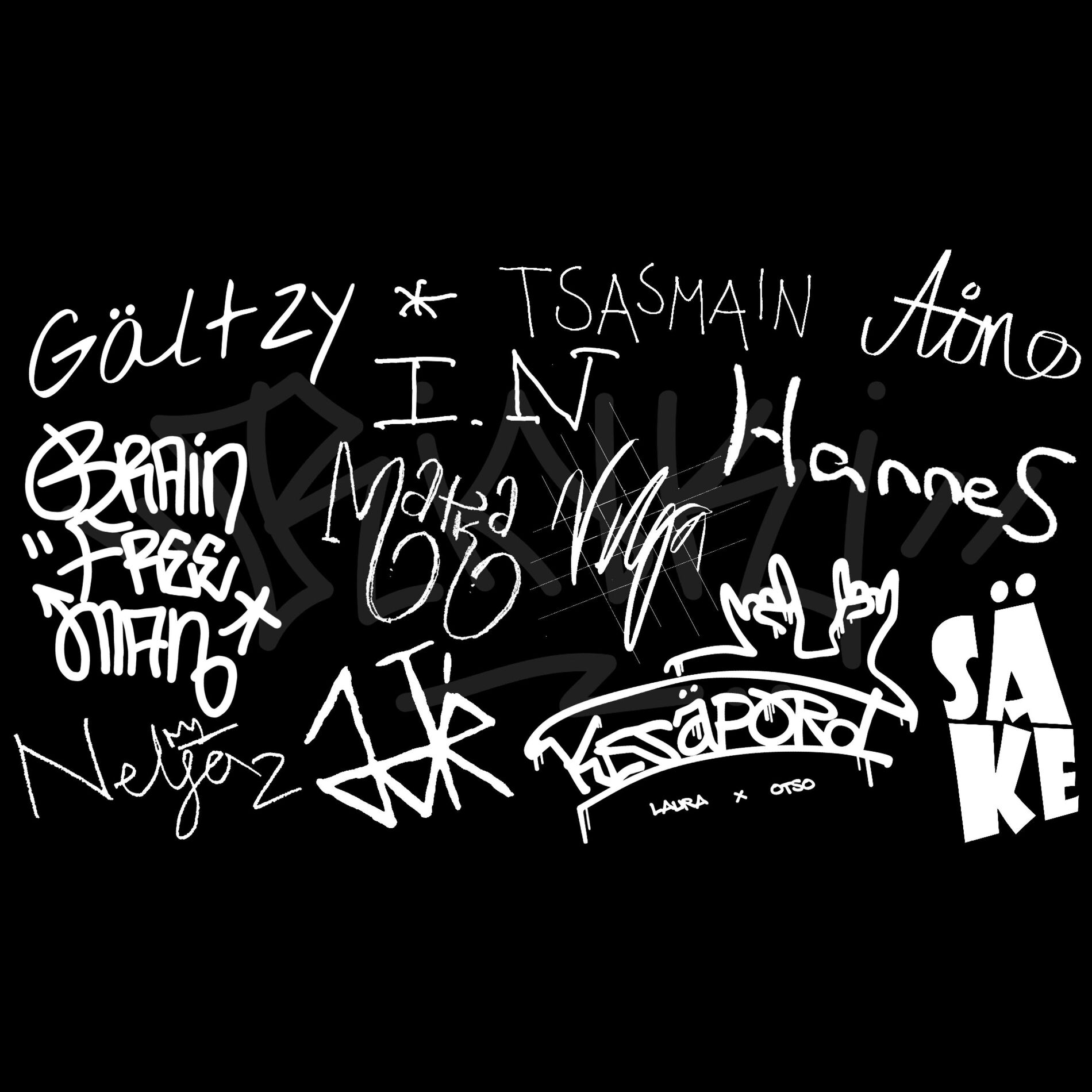 Album cover of Huipulla (feat. Hannes, Neljä2, Tsasmain, Joté, Gältzy, Brain Free Man, I.N., Säke & Matka)