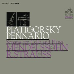 Cover of Mendelssohn-Bartholdy: Cello Sonata No. 2 in D Major & Strauss: Cello Sonata in F Major (Remastered)